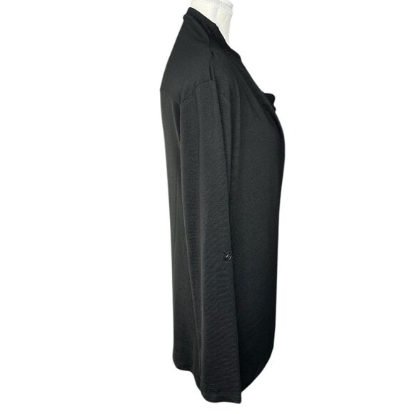 Betabrand Women's NWT Black Liz Wrap Tunic Roll Tab‎ Sleeve Sweater S/C38 - Picture 3 of 13